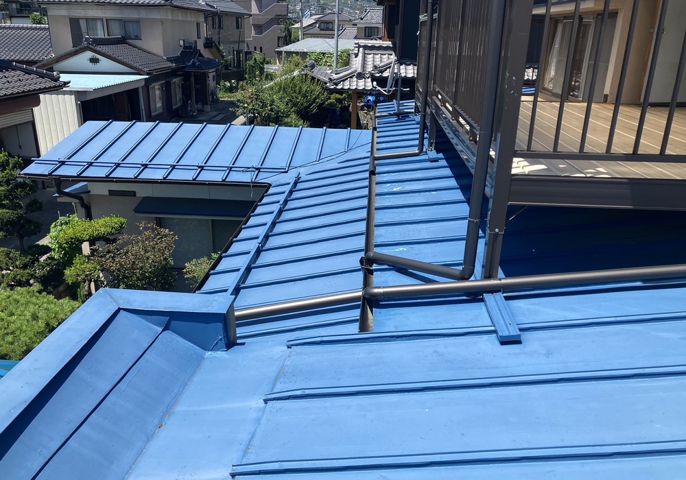 【飯田市上殿岡】Hair&Shave I様 屋根塗装・屋根カバー工法工事（SKプレミアム無機仕様）