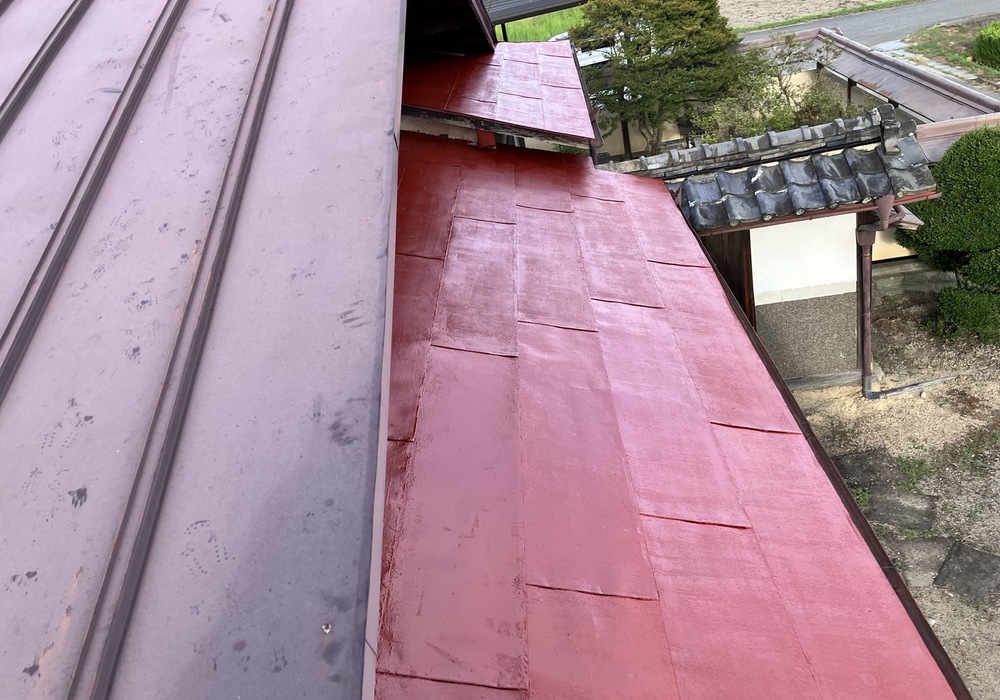 【飯田市川路】戸建て N様邸 屏風屋根・下屋根塗装工事（SK無機塗料仕様）