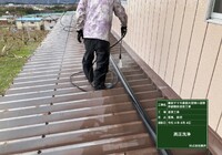 【下伊那郡松川町元大島】ヤマホ農園 大屋根・小屋鉄部・離れ 屋根・鉄部塗装工事（ユメロックルーフ仕様）