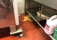 【飯田市中央通り】店舗 肉のまるやま 厨房床 防塵塗装部分補修工事（フロアートップ8500仕様）