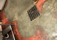 【飯田市中央通り】店舗 肉のまるやま 厨房床 防塵塗装部分補修工事（フロアートップ8500仕様）