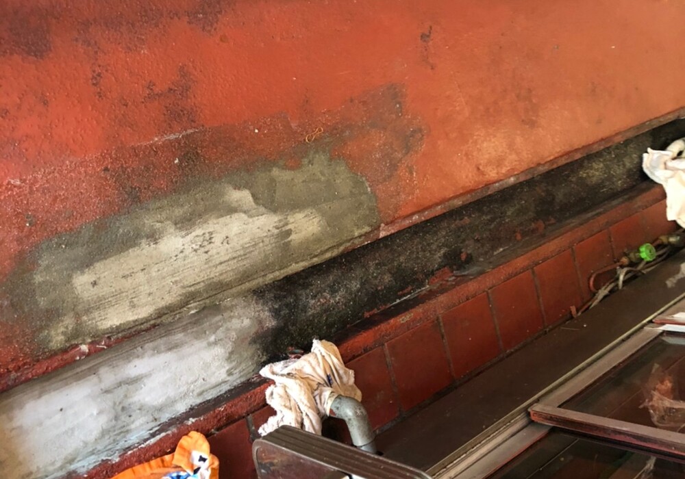 【飯田市中央通り】店舗 肉のまるやま 厨房床 防塵塗装部分補修工事（フロアートップ8500仕様）