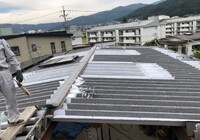 【諏訪市】K株式会社 倉庫 屋根改修・塗装工事（ポリカ折板Y500・ユメロックルーフ仕様）
