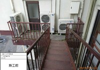 【飯田市追手町】天空の城 三宜亭本館 非常階段 鉄部塗装工事（3工程Si仕様）