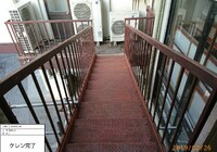 【飯田市追手町】天空の城 三宜亭本館 非常階段 鉄部塗装工事（3工程Si仕様）