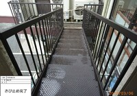 【飯田市追手町】天空の城 三宜亭本館 非常階段 鉄部塗装工事（3工程Si仕様）