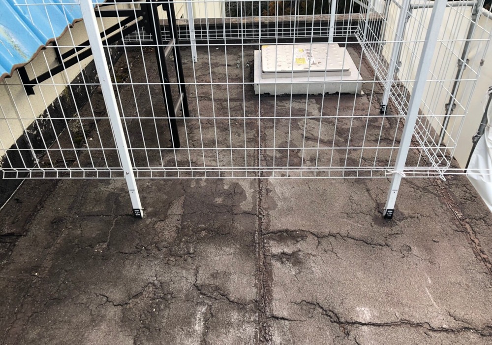 【飯田市追手町】天空の城 三宜亭 非常階段 屋上防水工事（防水X-2密着工法）