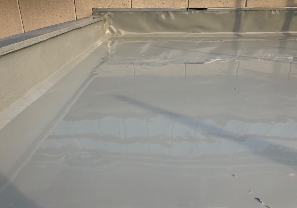 【飯田市追手町】天空の城 三宜亭 非常階段 屋上防水工事（防水X-2密着工法）