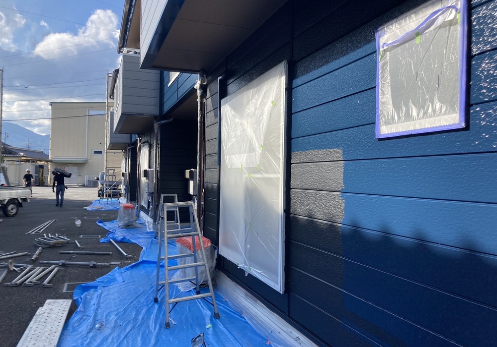 【飯田市松尾】 おんたけコーポ棟A アパート外壁塗装・屋根塗装・防水工事（ユメロック114ライン仕様）