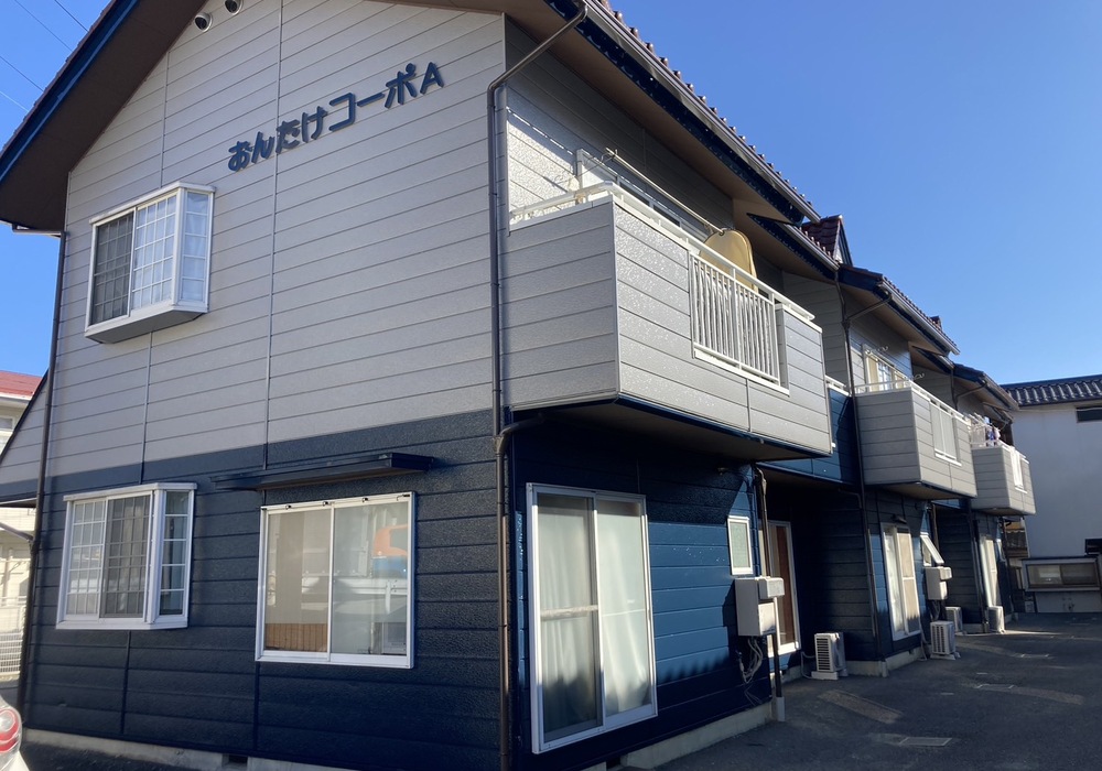 【飯田市松尾】 おんたけコーポ棟A アパート外壁塗装・屋根塗装・防水工事（ユメロック114ライン仕様）