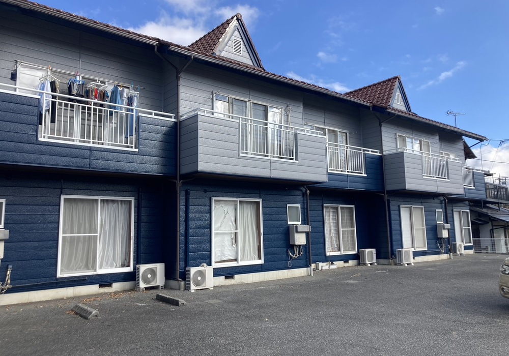 【飯田市松尾】 おんたけコーポ棟A アパート外壁塗装・屋根塗装・防水工事（ユメロック114ライン仕様）