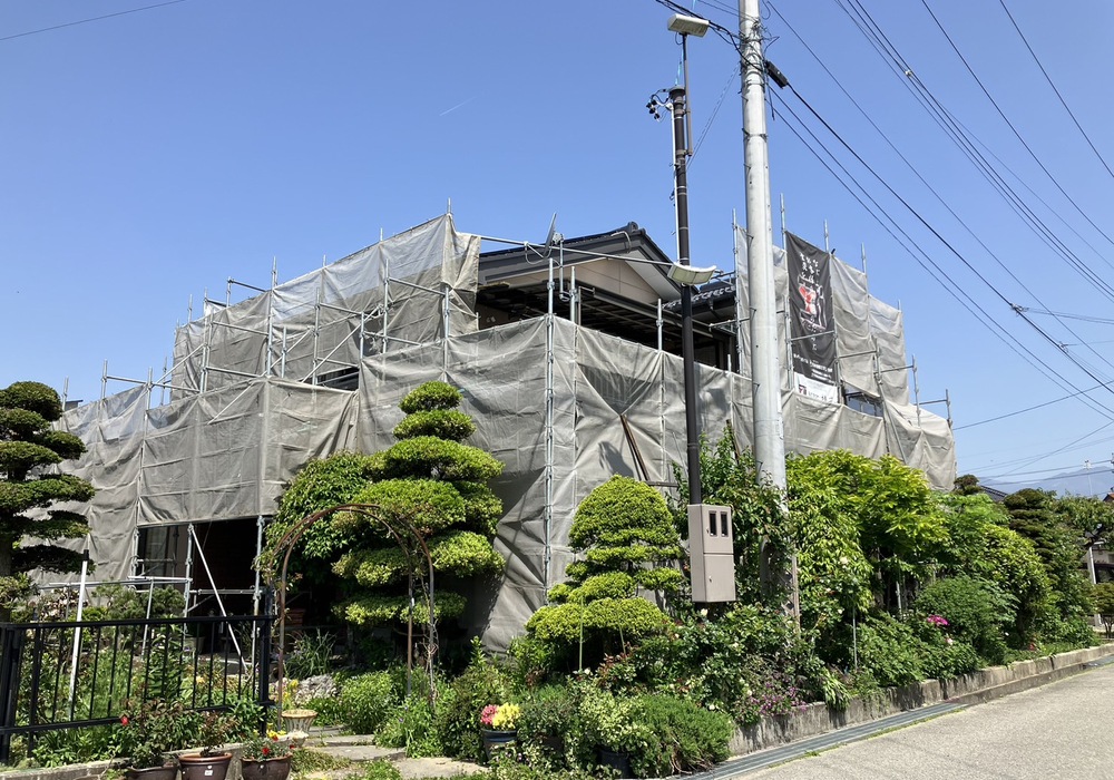 【飯田市長野原】戸建て K様邸 井坪工務店 外壁・倉庫屋根塗装工事（ユメロック114ライン仕様）