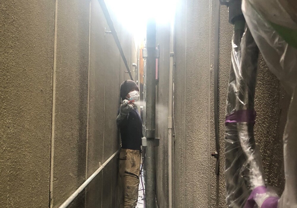 【飯田市中央通り】にしべ様 店舗外壁塗装・屋根塗装・ベランダ防水工事（ユメロック114ライン仕様）