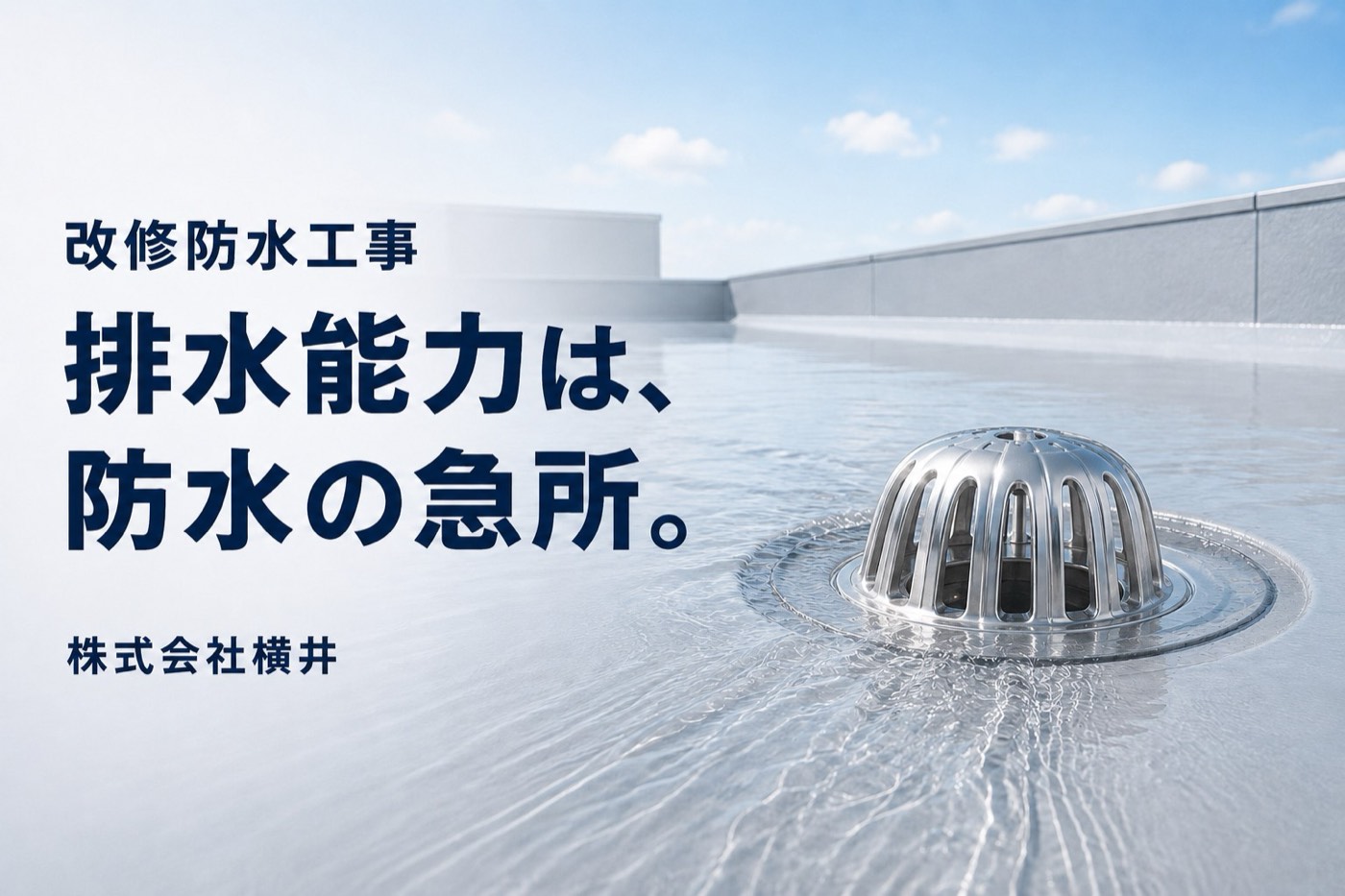 改修防水工事のドレン（排水口）へのこだわり・排水能力