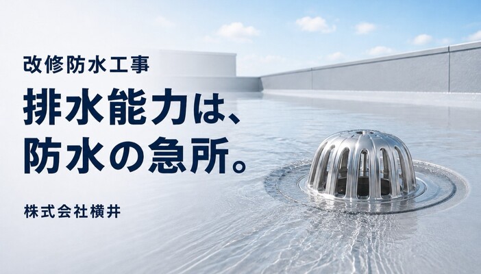 改修防水工事のドレン（排水口）へのこだわり・排水能力